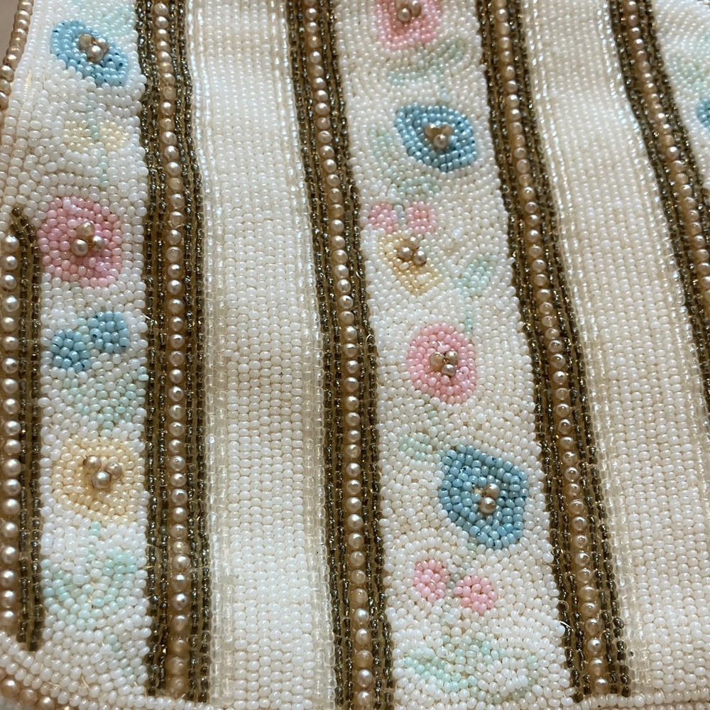 Vintage 50’s Josef Japan hand beaded Elegant Floral Handbag - Picture 8 of 8
